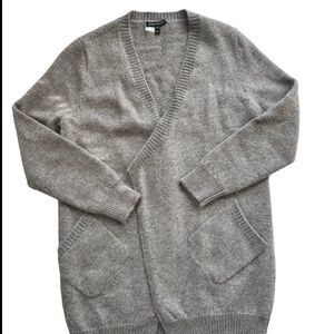 Eileen Fisher Baby Alpaca Wool Cashmere Open Cardigan Size XS Roomy Grey Layer